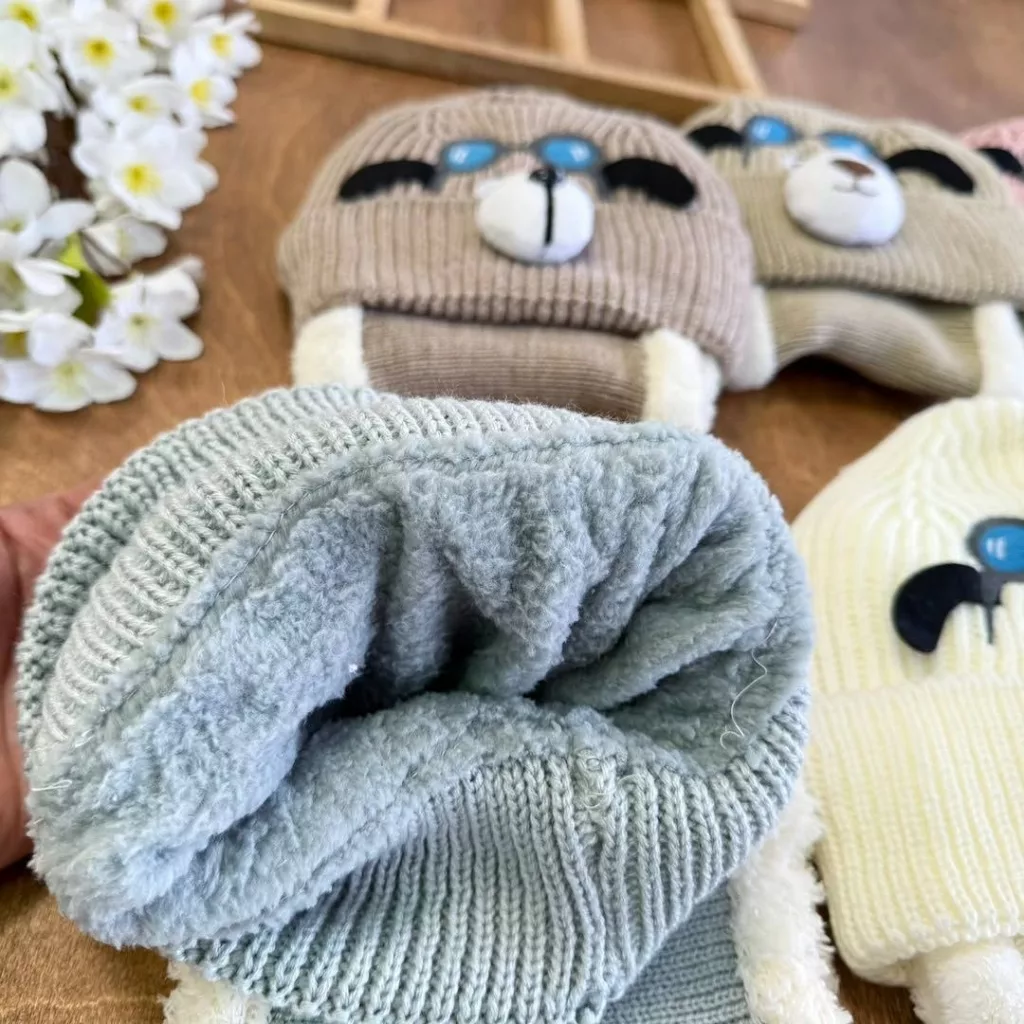 کلاه و شال گردنی سگ دماغدار عینکی کد ۵۴۷۶