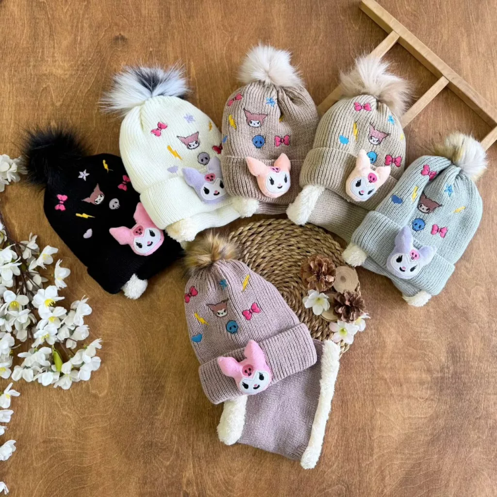 کلاه و شال گردنی کرومی کد ۵۴۷۸