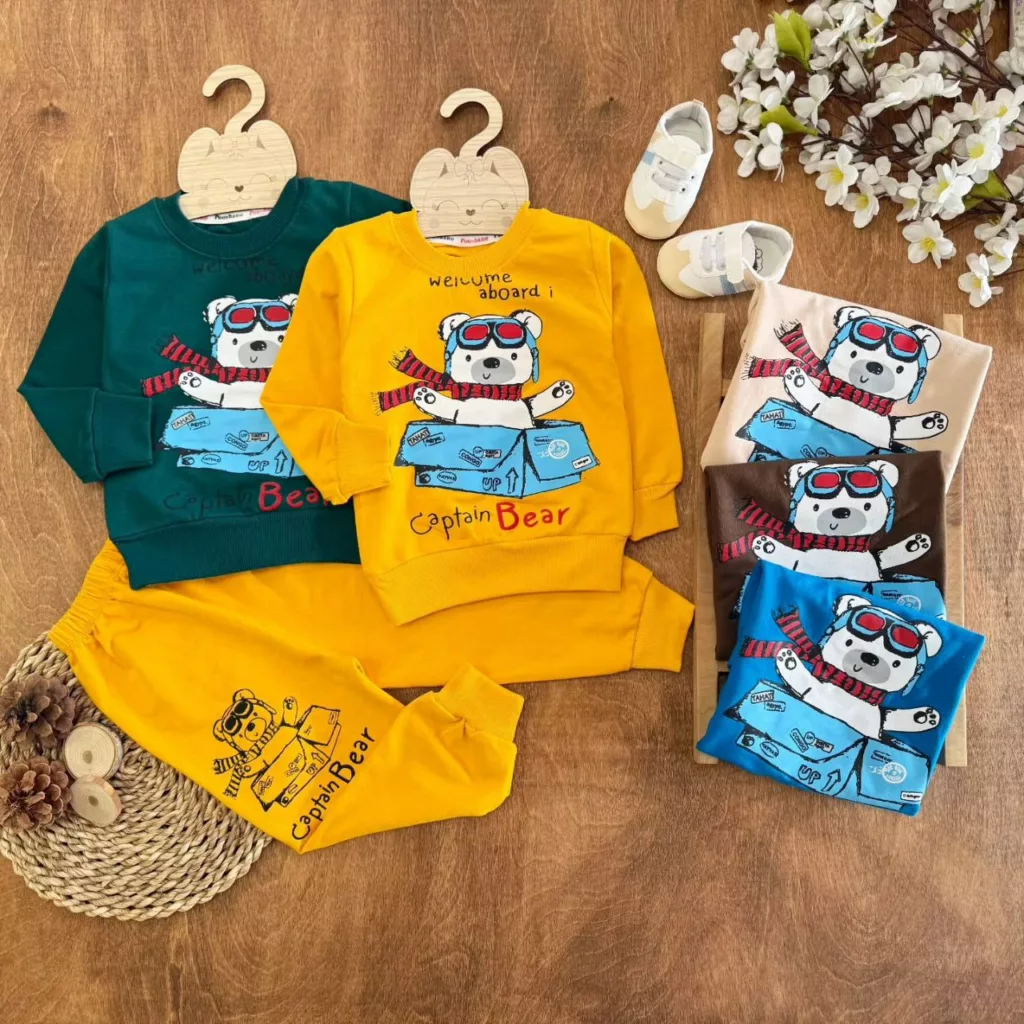 بلوز شلوار خرس کاپیتان باکسی سایز ۳۵ تا ۴۵ کد ۵۴۸۱