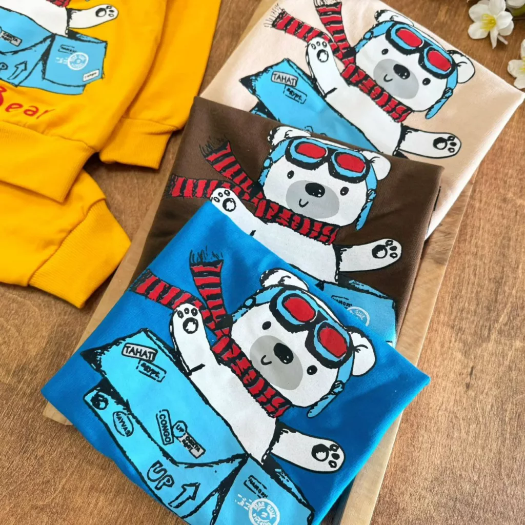 بلوز شلوار خرس کاپیتان باکسی سایز ۳۵ تا ۴۵ کد ۵۴۸۱