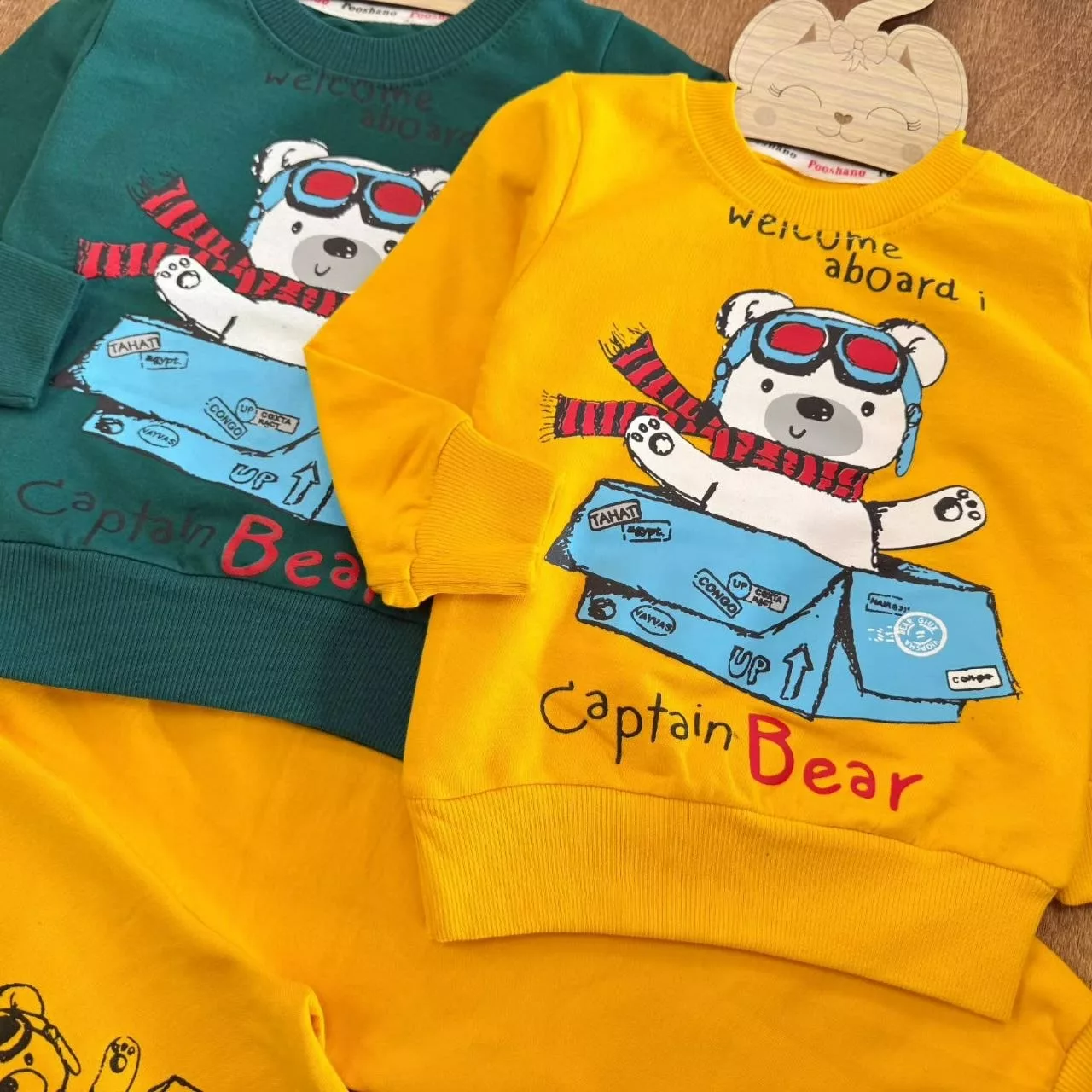 بلوز شلوار خرس کاپیتان باکسی سایز ۳۵ تا ۴۵ کد ۵۴۸۱