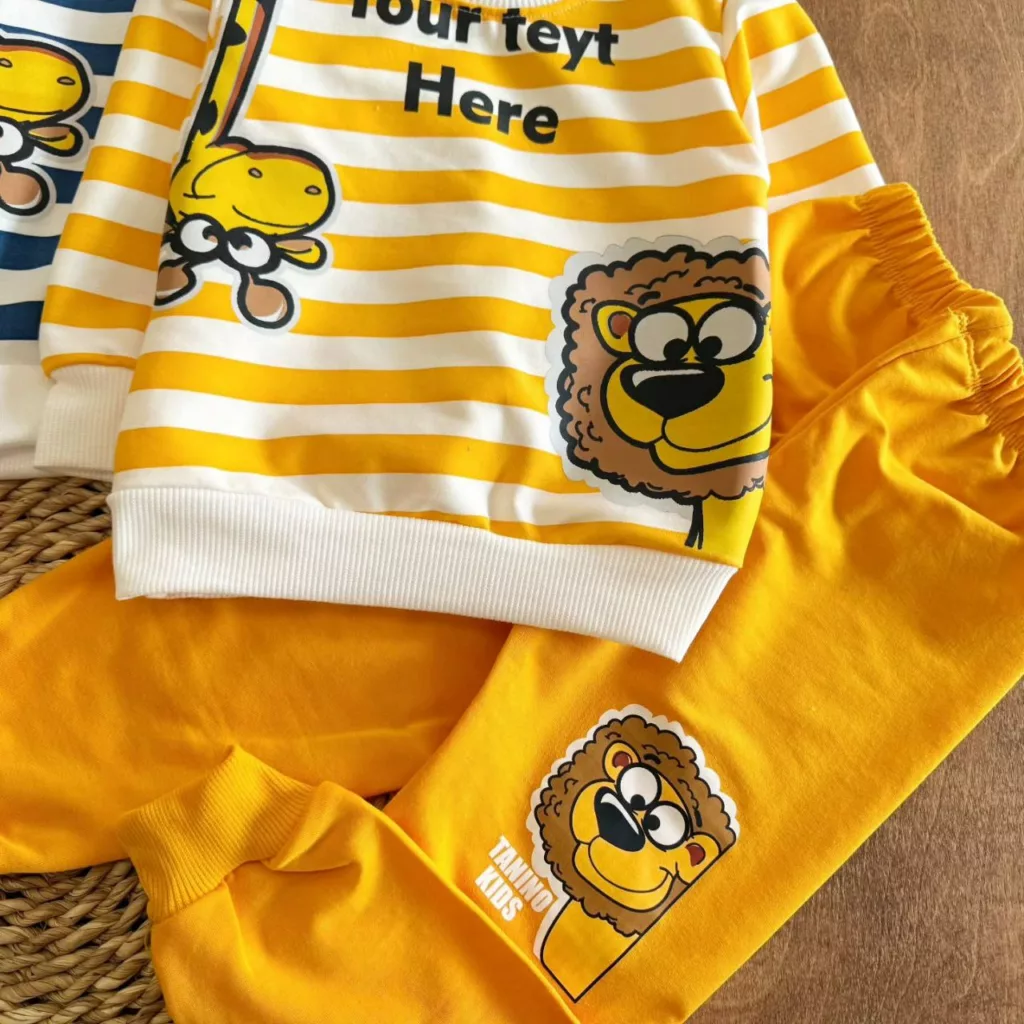 بلوز شلوار راه راه شیر و زرافه سایز ۳۵،۴۰ کد ۵۴۸۹