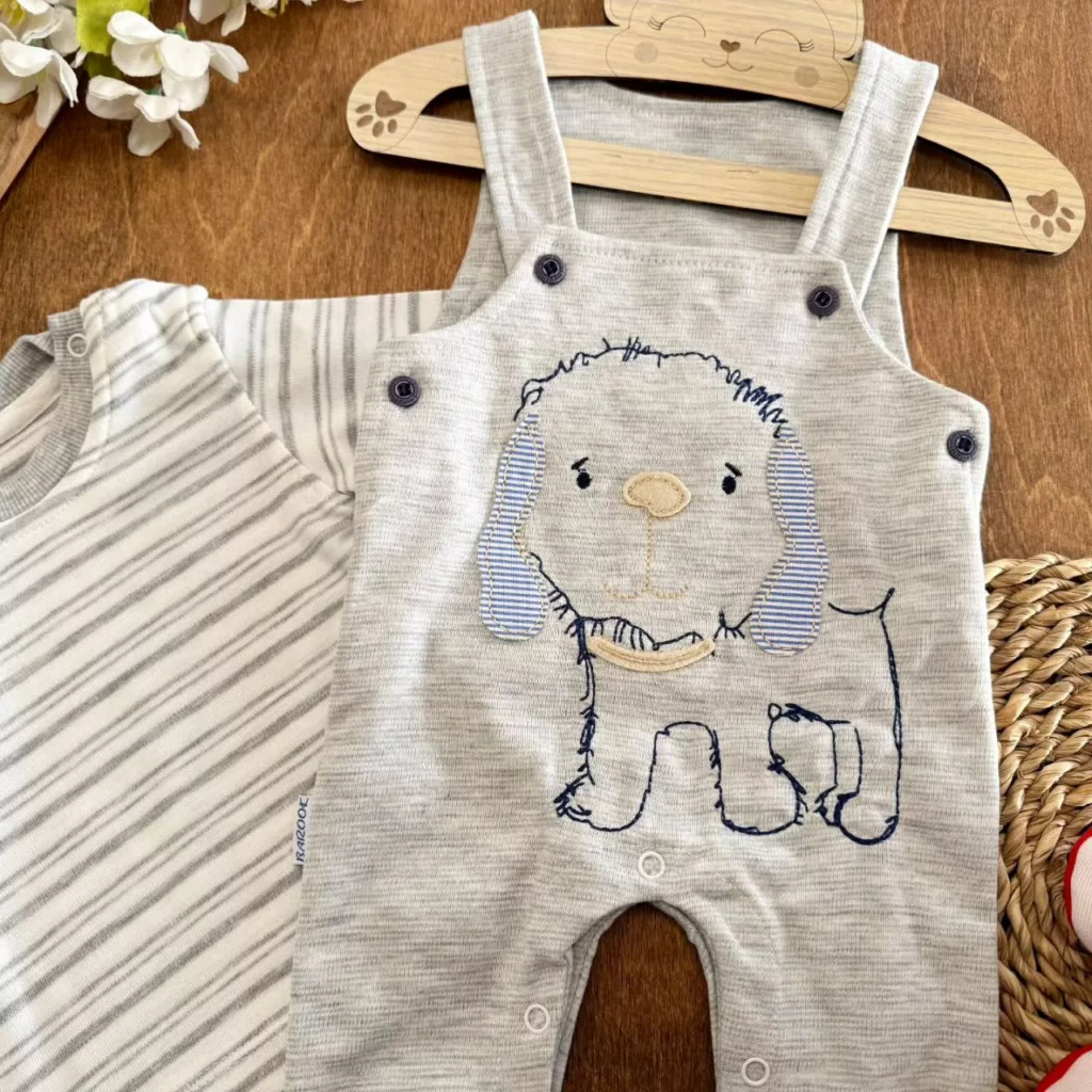 ست پیشبندی سگ گوش دار طوسی کد ۵۵۰۳