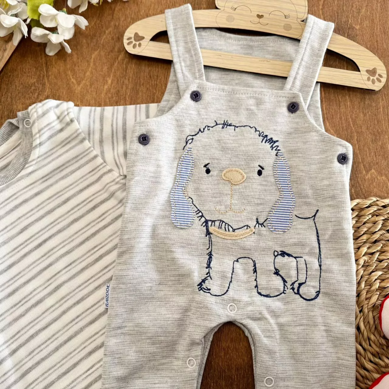 ست پیشبندی سگ گوش دار طوسی کد ۵۵۰۳