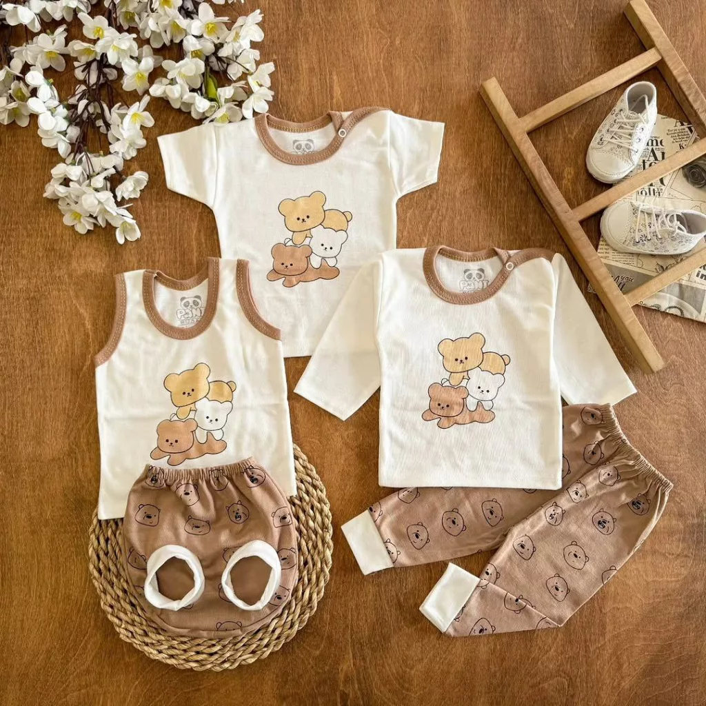 ست ۵ تکه (دکمه دار) سه خرس بازیگوش کد ۵۵۰۸