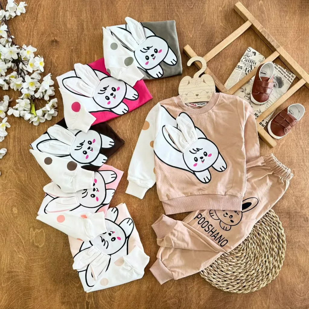 بلوز شلوار خرگوش گوش برجسته پوشانو (ایراددار) کد ۵۵۲۹-1