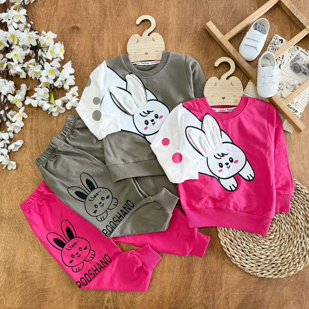 بلوز شلوار خرگوش گوش برجسته سایز ۳۵ تا ۵۰ کد ۵۵۲۹