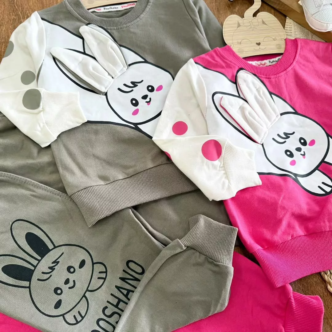 بلوز شلوار خرگوش گوش برجسته سایز ۳۵ تا ۵۰ کد ۵۵۲۹