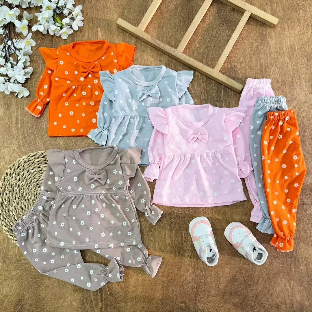 سارافون شلوار چین دار شکوفه سایز ۱ تا ۳ کد ۵۵۳۵