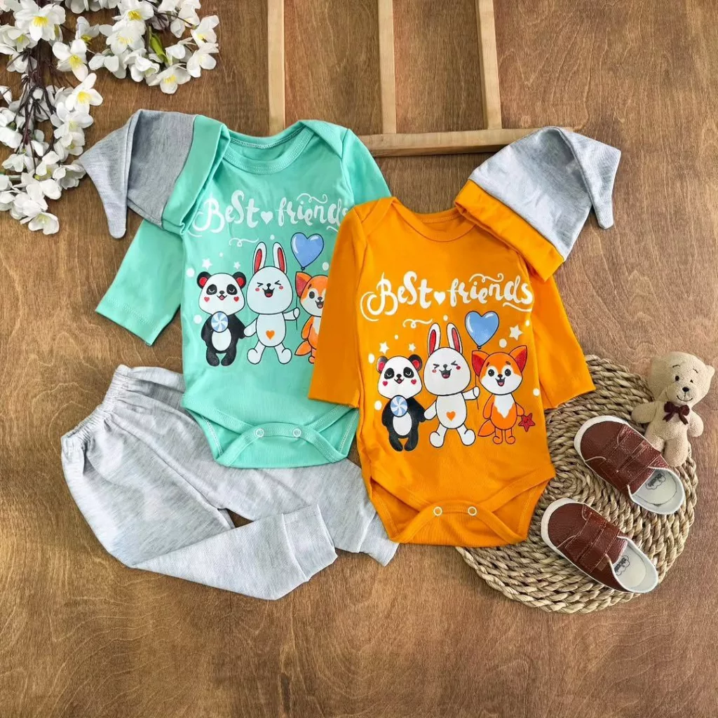 ست ۳ تکه بادی شلوار روباه خرگوش پاندا کد ۵۵۳۸