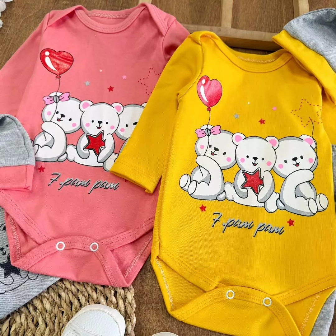 ست ۳ تکه بادی شلوار سه خرس بادکنکی کد ۵۵۳۹