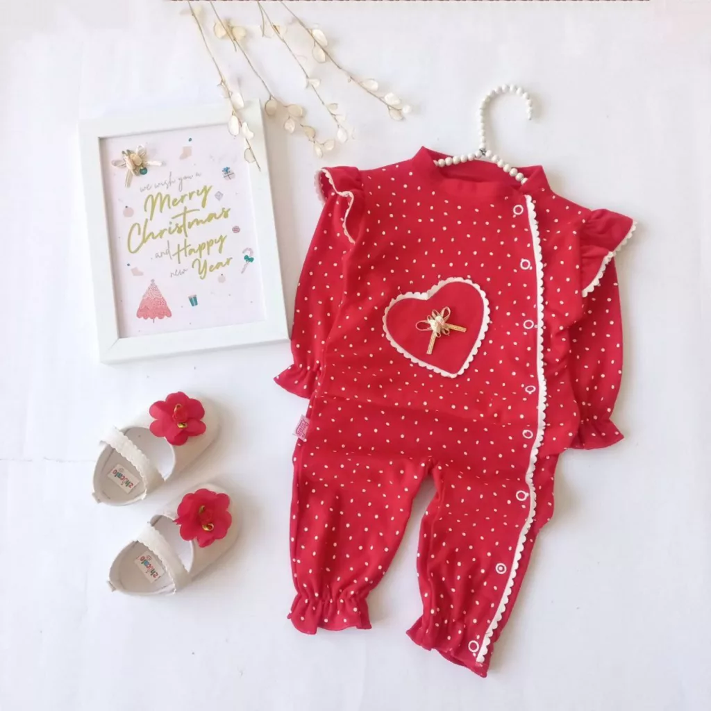 سرهمی قرمز خالدار طرح قلب کد ۵۵۴۳