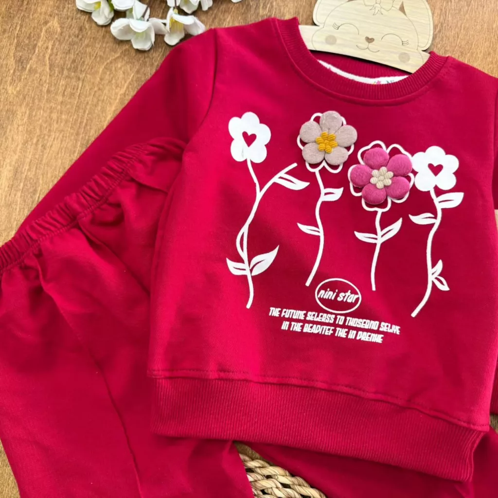 بلوز شلوار دو گل برجسته NS سایز ۳۵ تا ۴۵ کد ۵۵۴۹