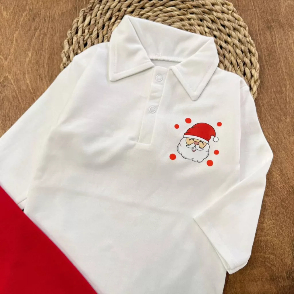 بلوز شلوار پنبه بابانوئل یقه شکاری کد ۵۵۵۳