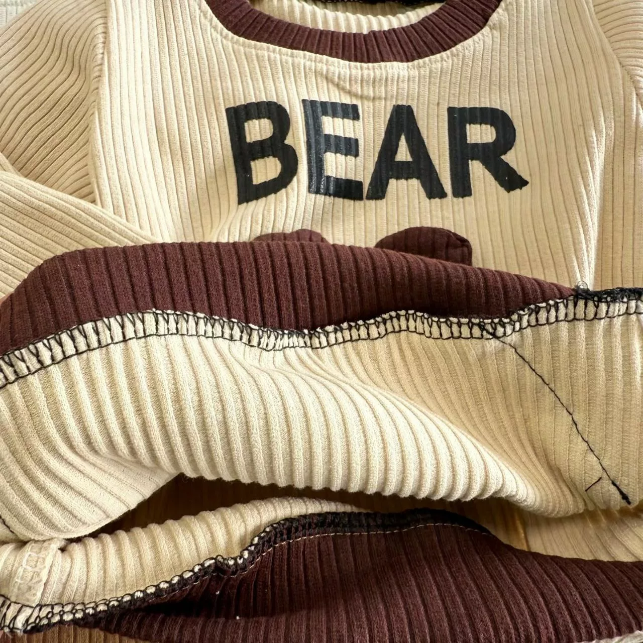 بلوز شلوار آکاردئونی طرح خرس Bear کد ۵۵۵۵