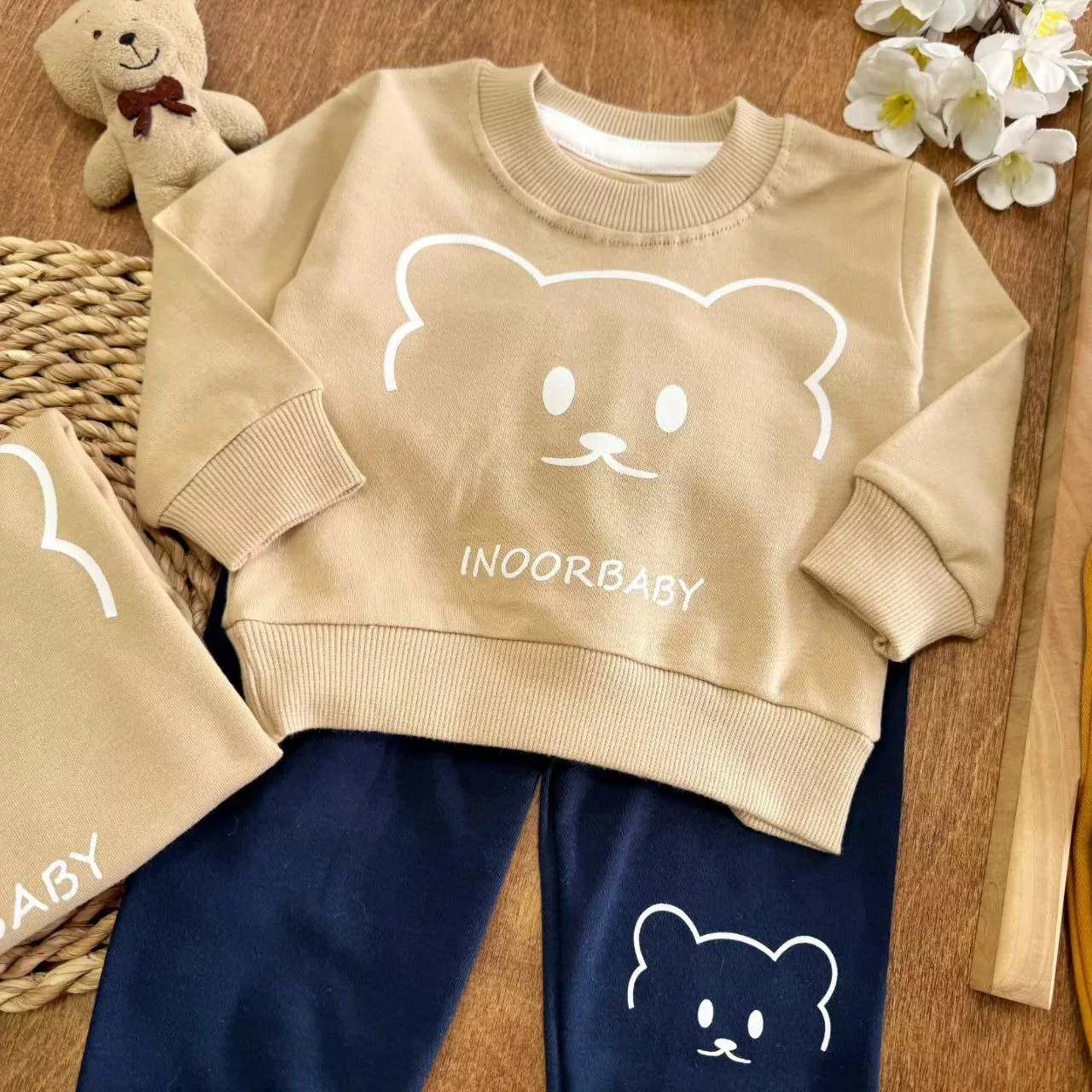 بلوز شلوار خرس INOORBABY سایز ۳۰،۳۵ کد ۵۵۵۷