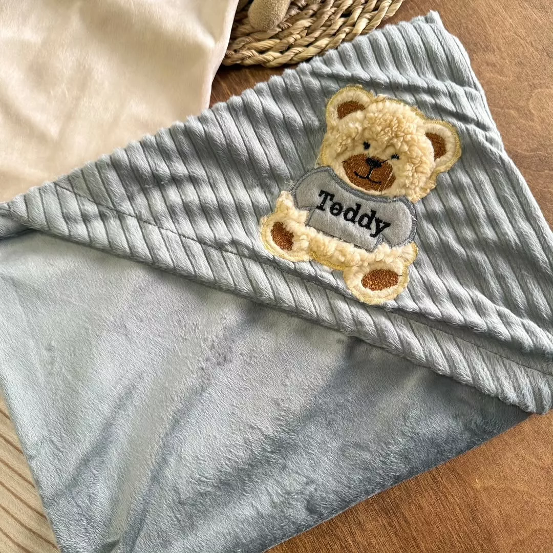 پتو دورپیچ مخمل خرس تدی پشمالو کد 5629