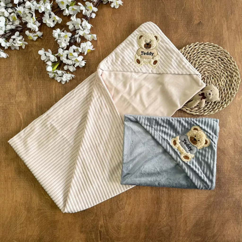 پتو دورپیچ مخمل خرس تدی پشمالو کد 5629