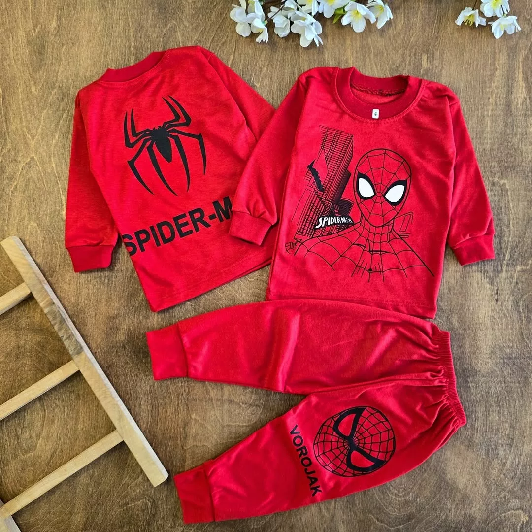 بلوز شلوار قرمز مرد عنکبوتی سایز 4 تا 6 کد 5651