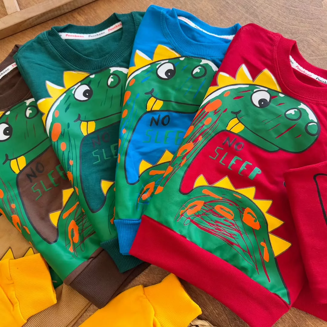 بلوز شلوار دایناسور no sleep سایز ۳۵ تا ۴۵ کد ۵۰۷۱