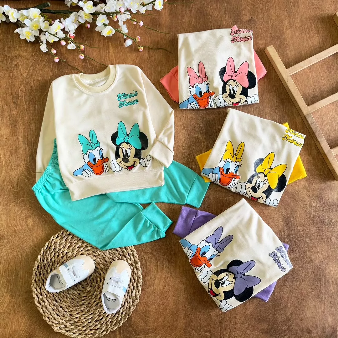 بلوز شلوار مینی موس و اردک سایز ۳۵،۴۰ کد ۵۴۱۴