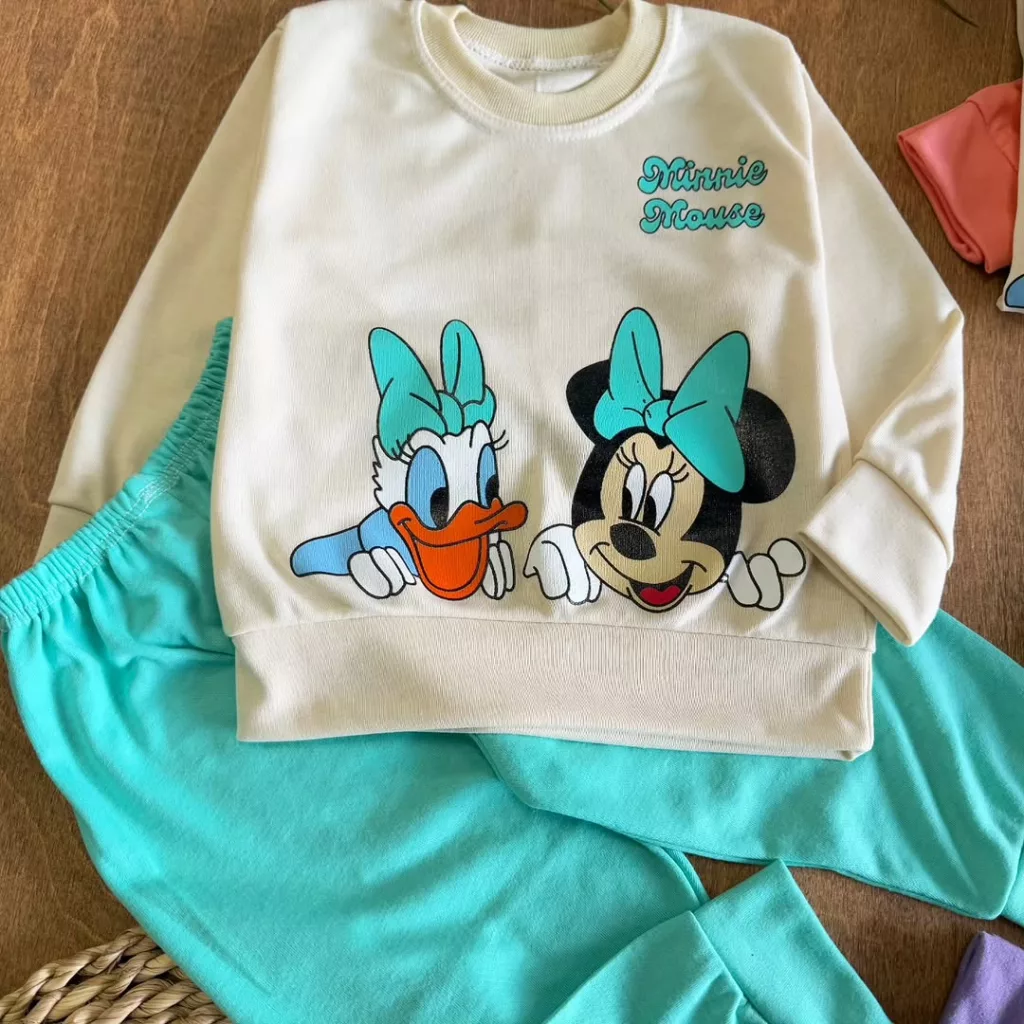 بلوز شلوار مینی موس و اردک سایز ۳۵،۴۰ کد ۵۴۱۴