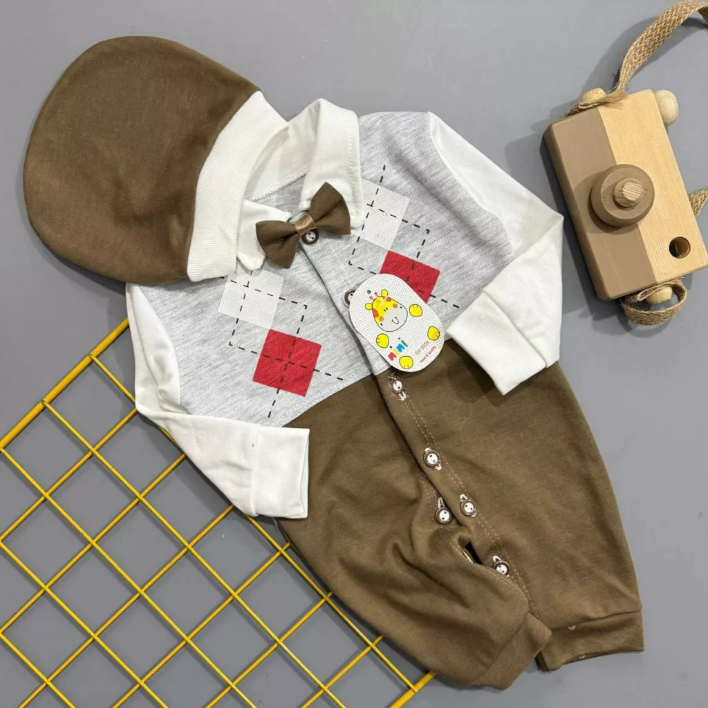 سرهمی و کلاه طرح ژاکتی کد ۵۵۶۴