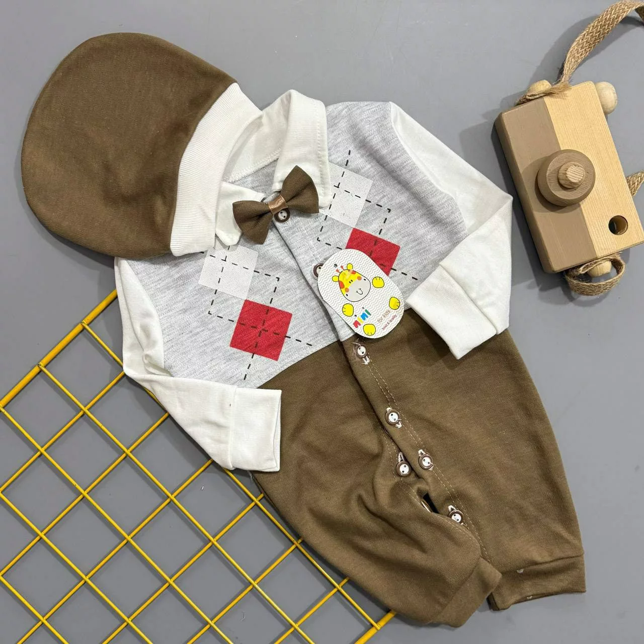 سرهمی و کلاه طرح ژاکتی کد ۵۵۶۴