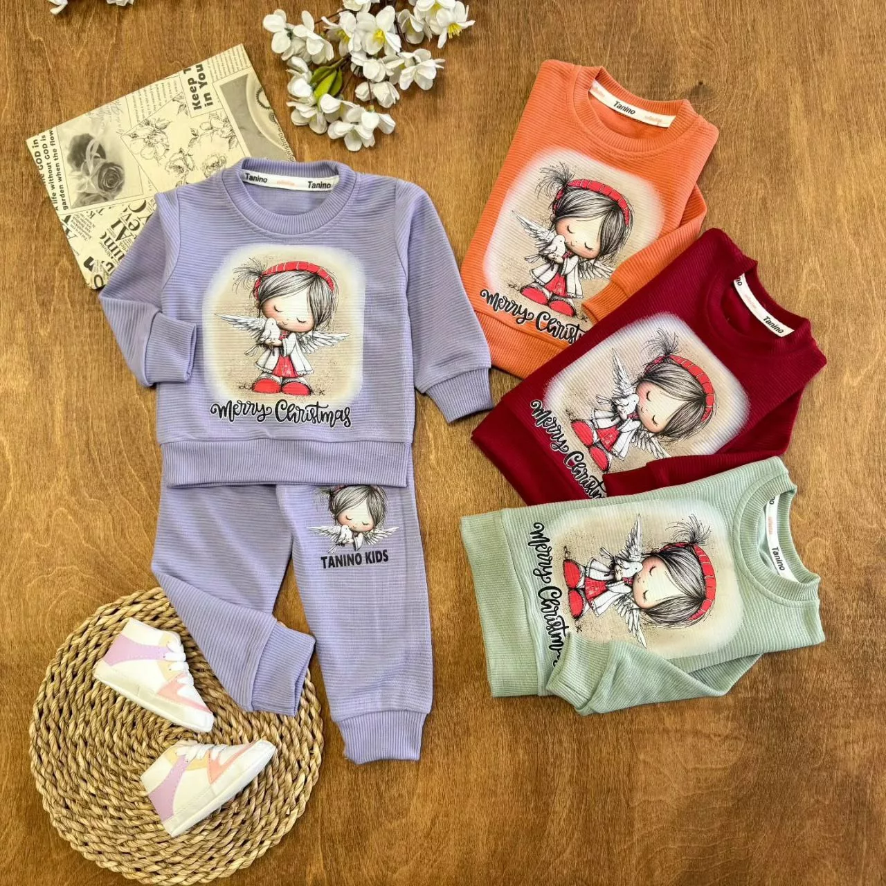 بلوز شلوار فرشته و پرنده سایز ۳۰ تا ۴۵ کد ۵۵۸۰