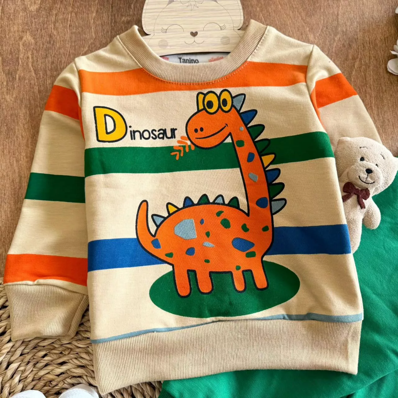 بلوز شلوار دایناسور نارنجی تنی نو سایز ۳۵ تا ۵۰ کد ۵۵۸۵