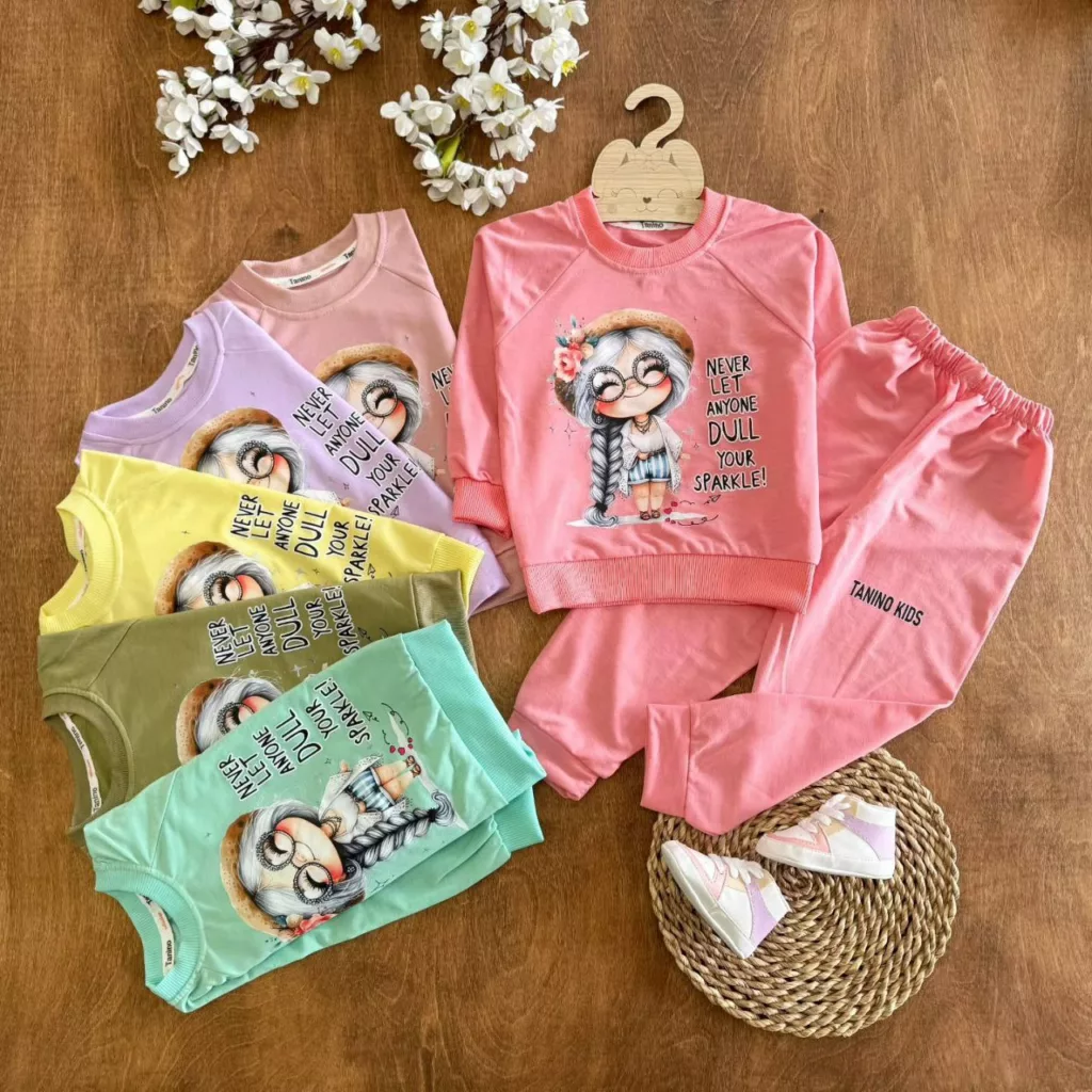 بلوز شلوار دختر عینکی کلاهدار Sparkle سایز ۴۰ تا ۵۰ کد ۵۵۸۶