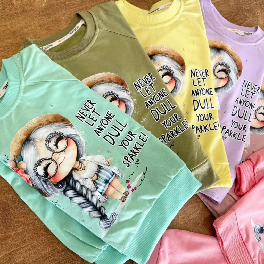 بلوز شلوار دختر عینکی کلاهدار Sparkle سایز ۴۰ تا ۵۰ کد ۵۵۸۶