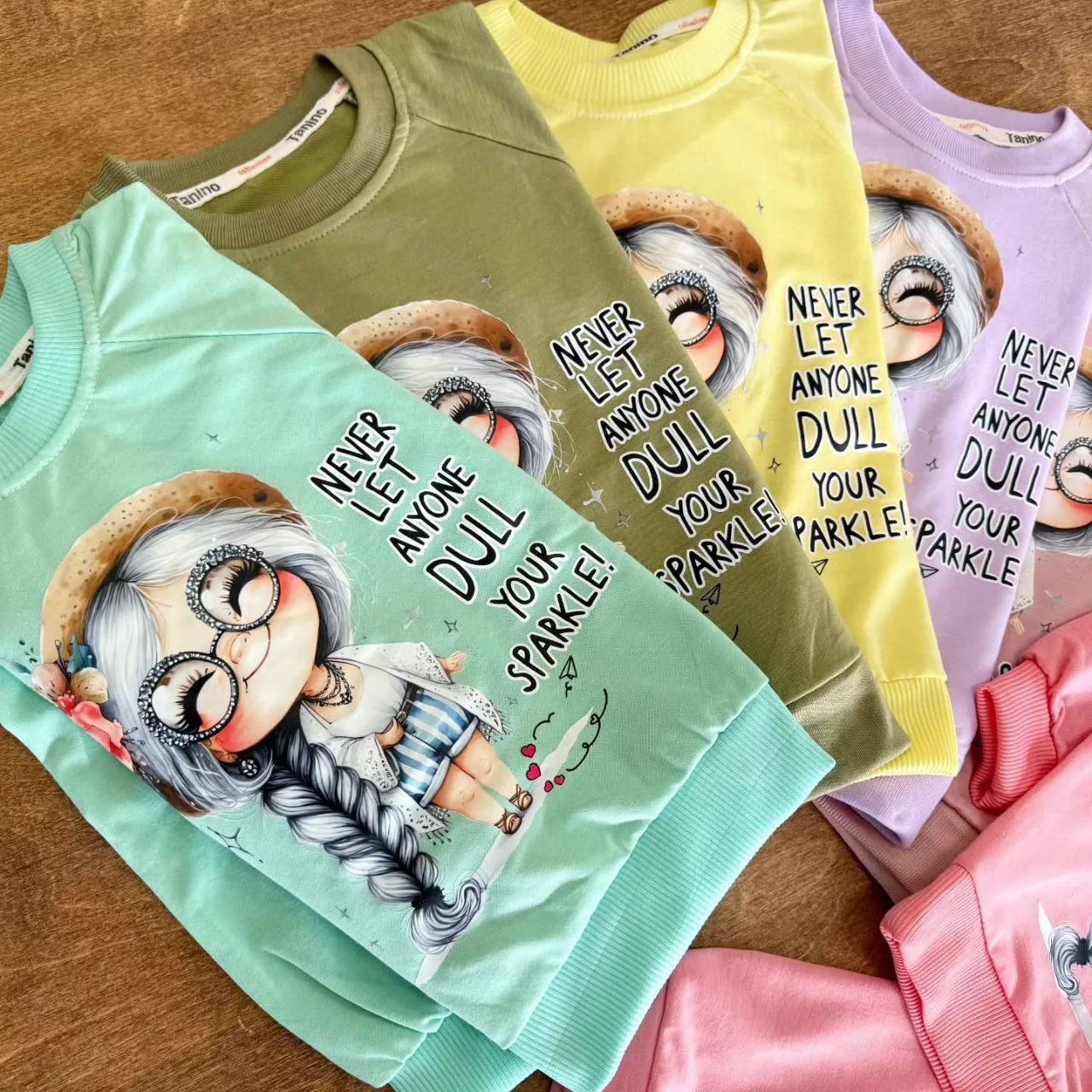 بلوز شلوار دختر عینکی کلاهدار Sparkle سایز ۴۰ تا ۵۰ کد ۵۵۸۶