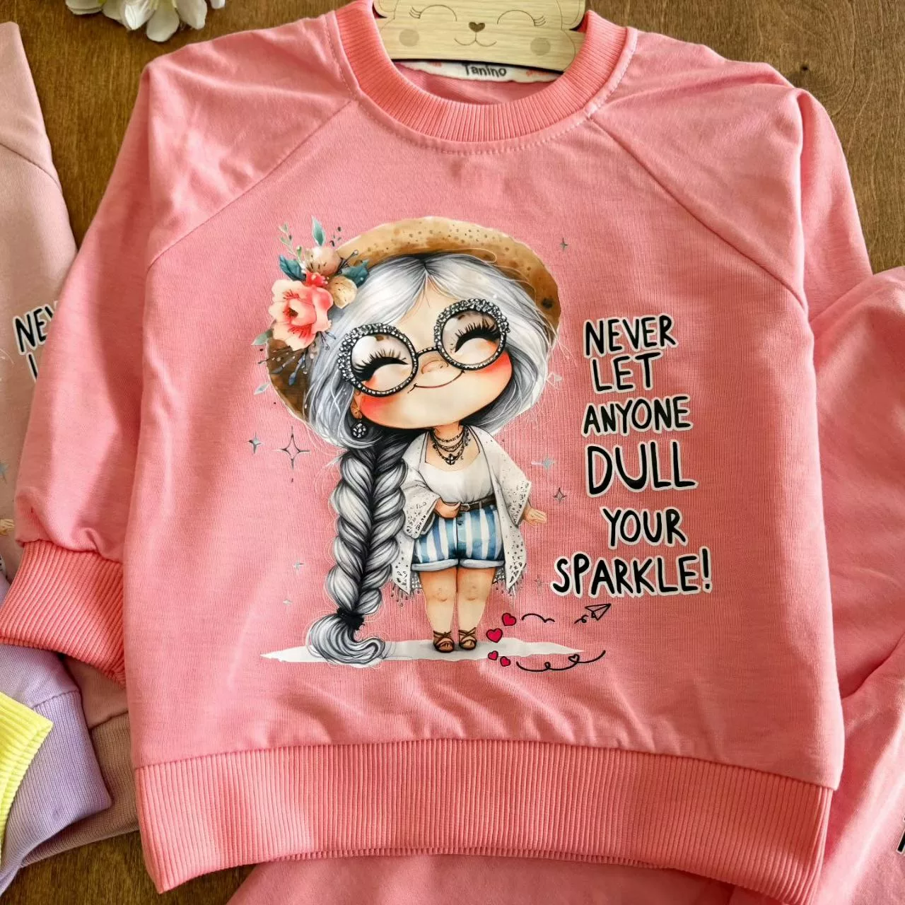 بلوز شلوار دختر عینکی کلاهدار Sparkle سایز ۴۰ تا ۵۰ کد ۵۵۸۶