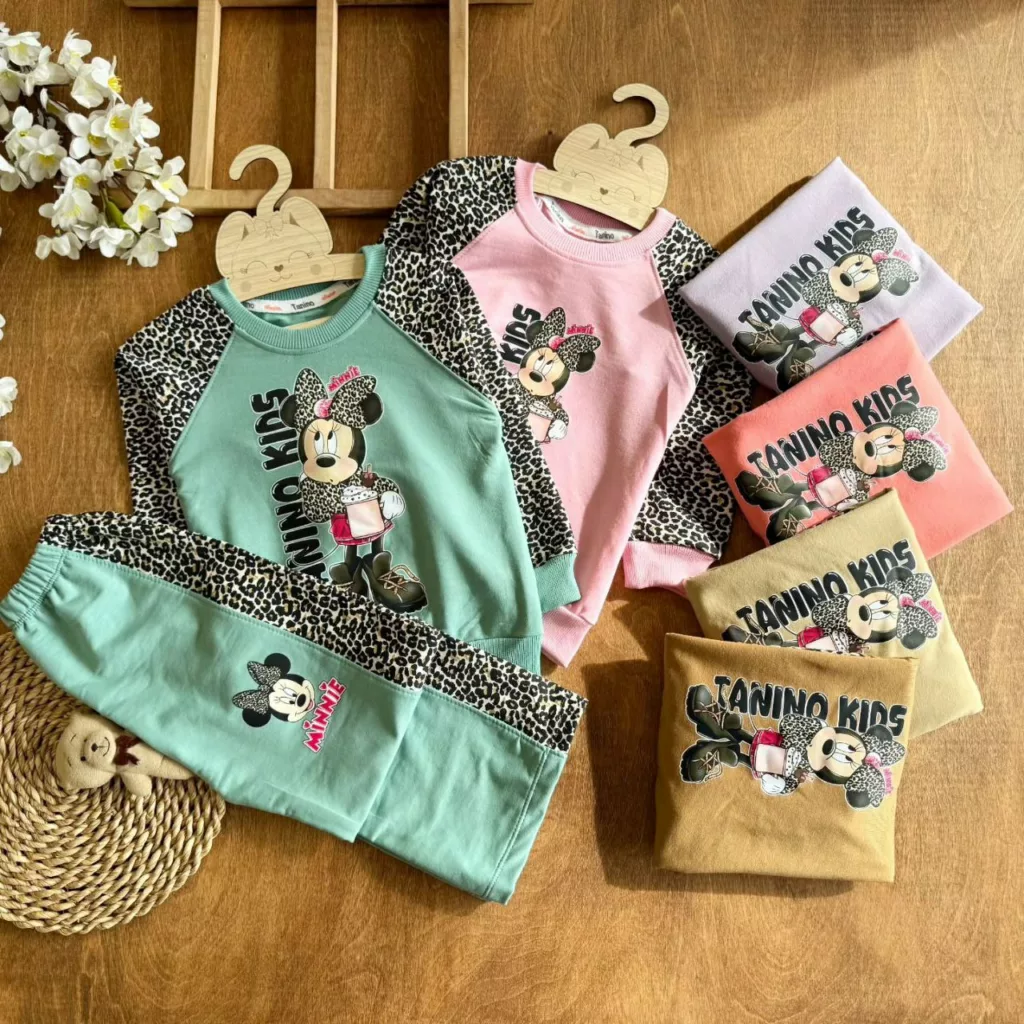 بلوز شلوار پلنگی مینی موس سایز ۴۰،۴۵ کد ۵۵۹۲