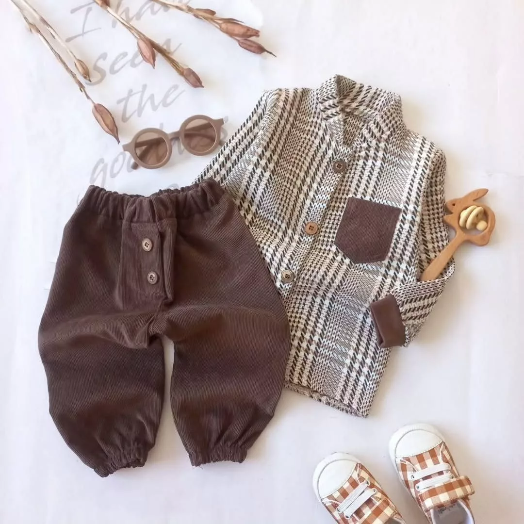 کت و شلوار پسرانه جیب دار مدل رادین (آستین تیره) کد ۵۶۰۰