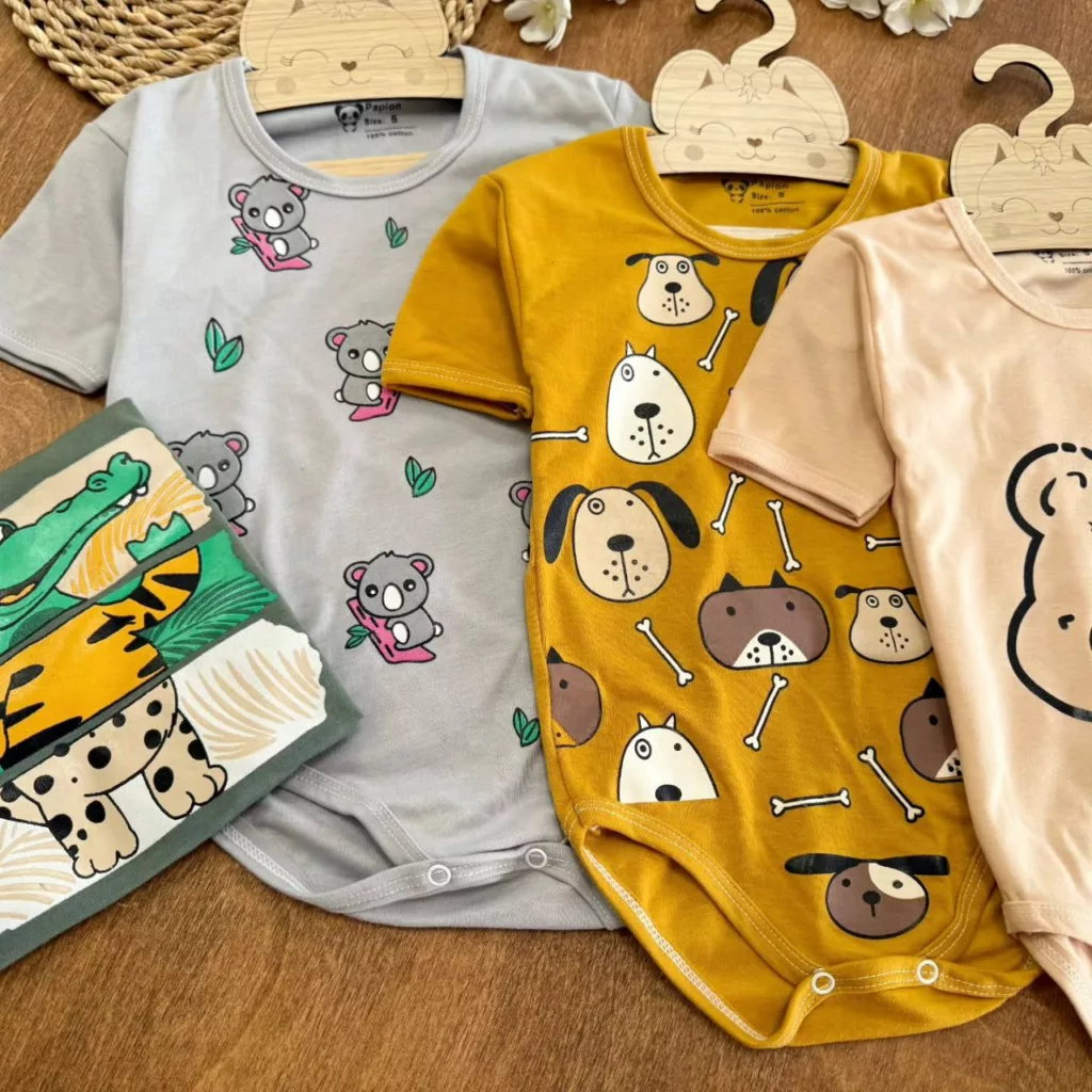 بادی آستین کوتاه ۴ طرح پاپیون کد ۵۶۰۸