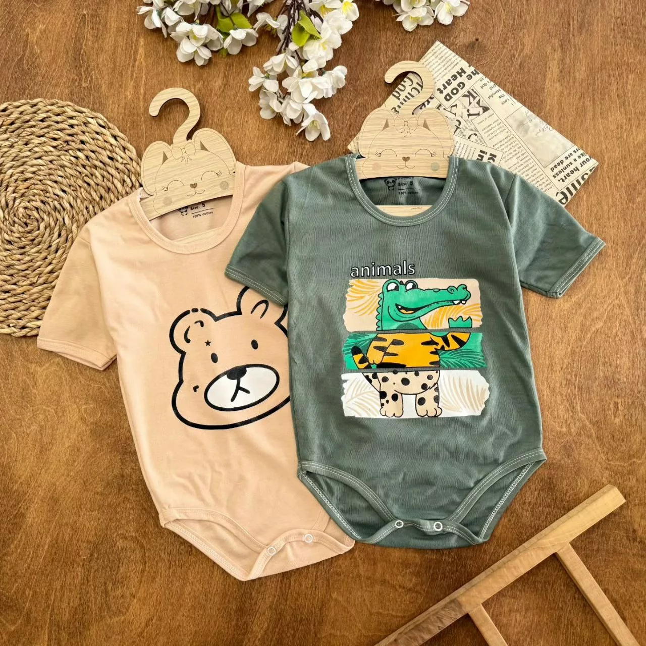 بادی آستین کوتاه ۴ طرح پاپیون کد ۵۶۰۸