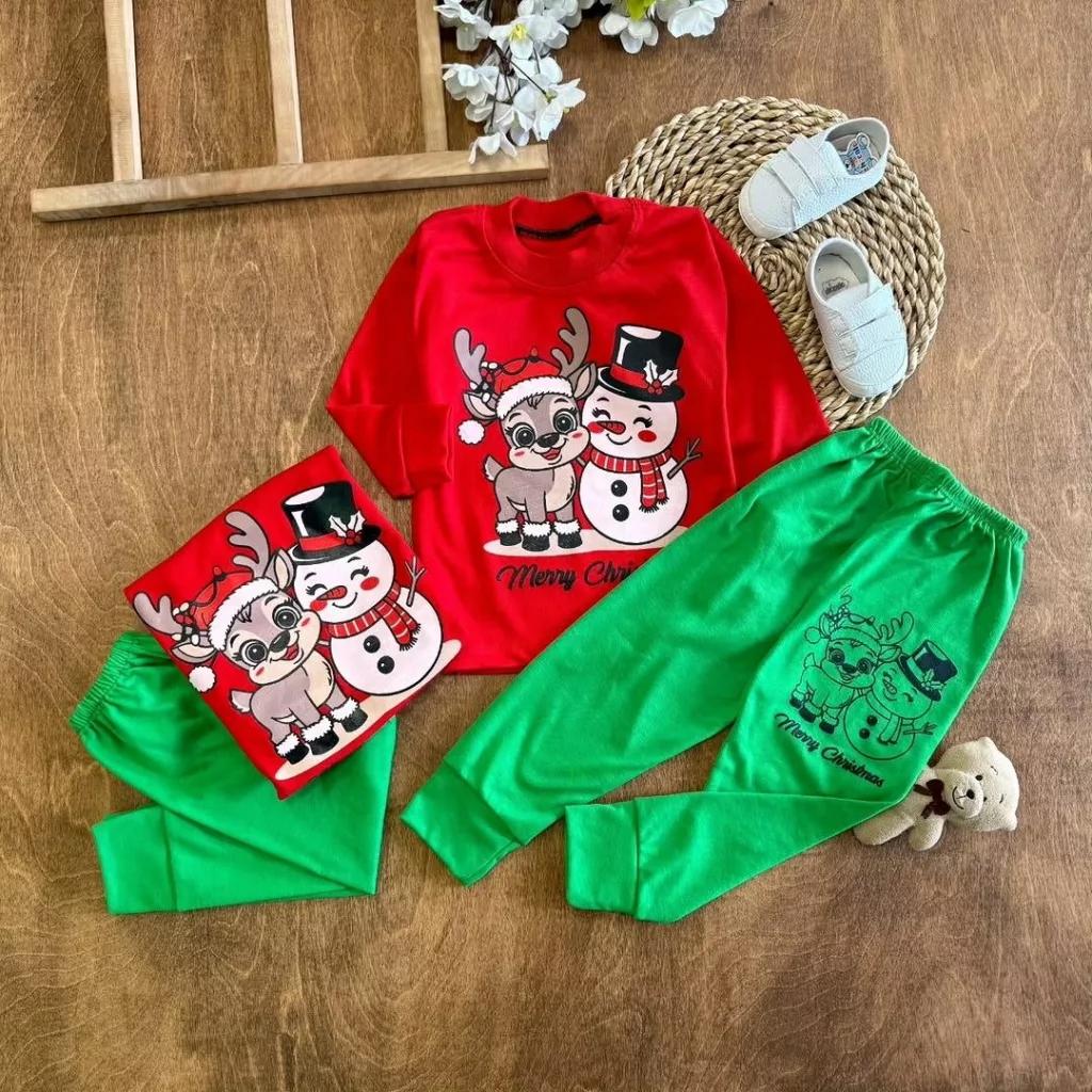 بلوز شلوار آدم برفی و گوزن سایز ۴ تا ۶ کد ۵۶۱۱