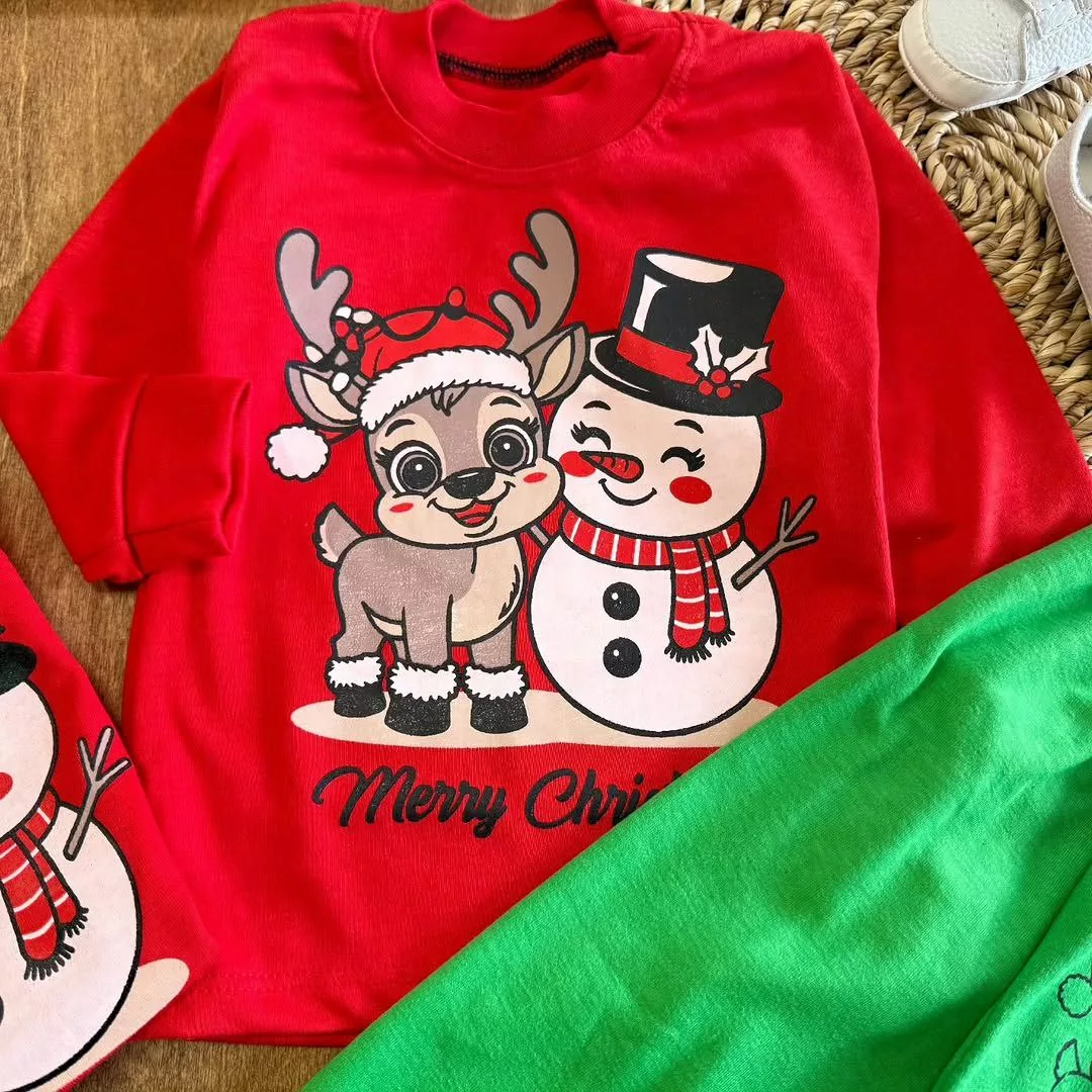 بلوز شلوار آدم برفی و گوزن سایز ۴ تا ۶ کد ۵۶۱۱