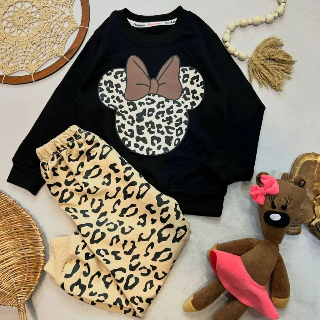 بلوز شلوار مینی موس پلنگی سایز ۳۵ تا ۴۵ کد ۵۶۱۵