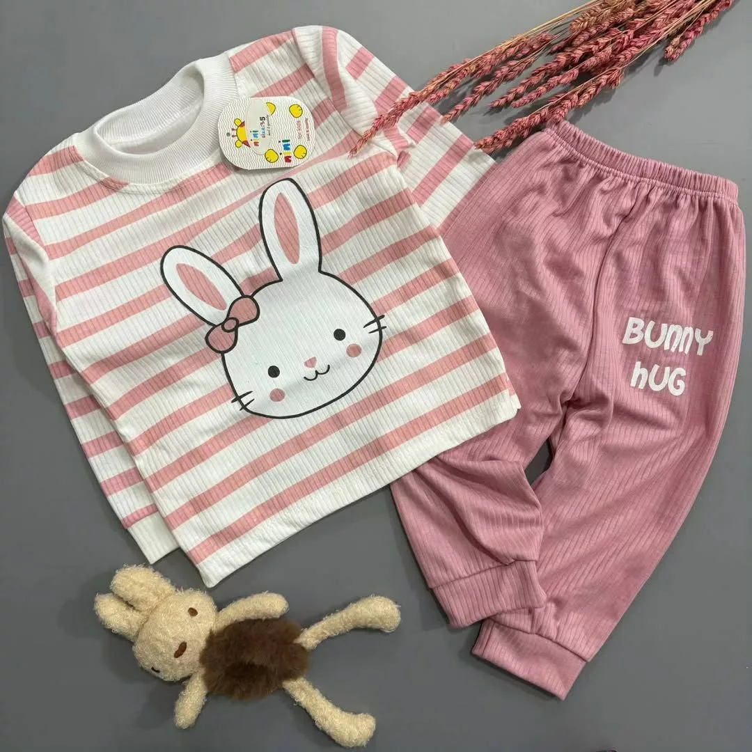 بلوز شلوار کبریتی راه راه خرگوش سایز ۳۵،۴۰ کد ۵۶۱۸