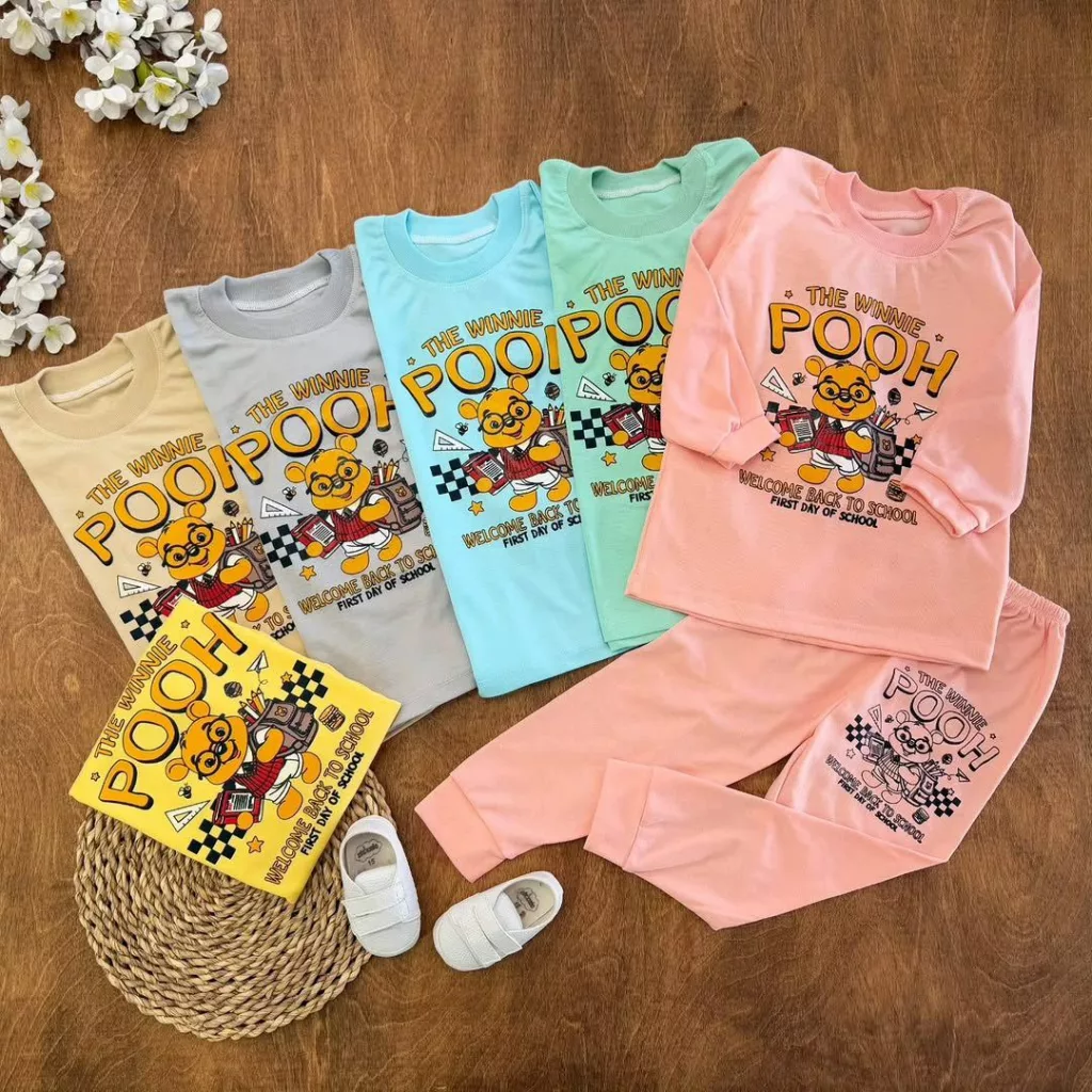 بلوز شلوار خرس پو مدرسه ای سایز ۷،۸ کد ۵۶۲۶