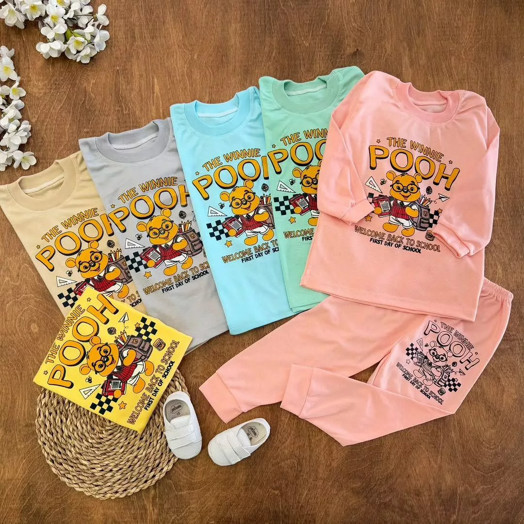 بلوز شلوار خرس پو مدرسه ای سایز ۷،۸ کد ۵۶۲۶