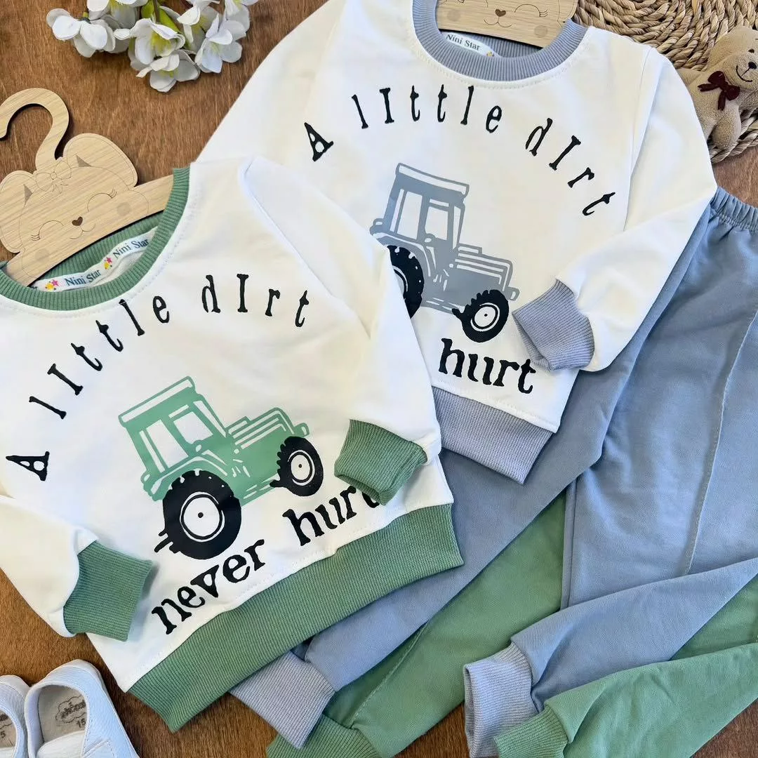 بلوز شلوار تراکتور never hurt سایز ۳۵ تا ۴۵ کد ۵۶۳۴