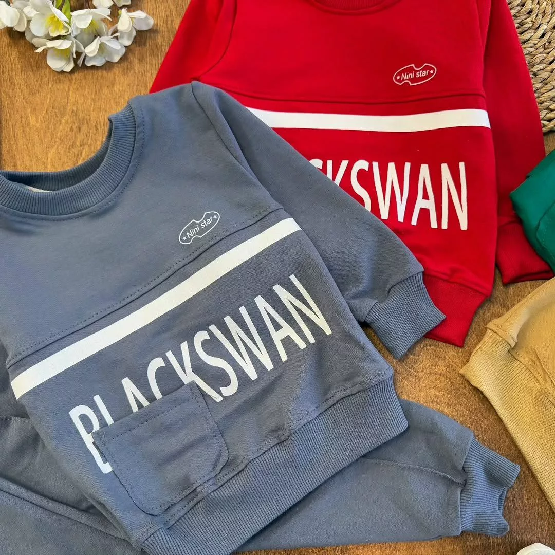 بلوز شلوار نواری جیبدار Black سایز ۳۵ تا ۴۵ کد ۵۶۳۷