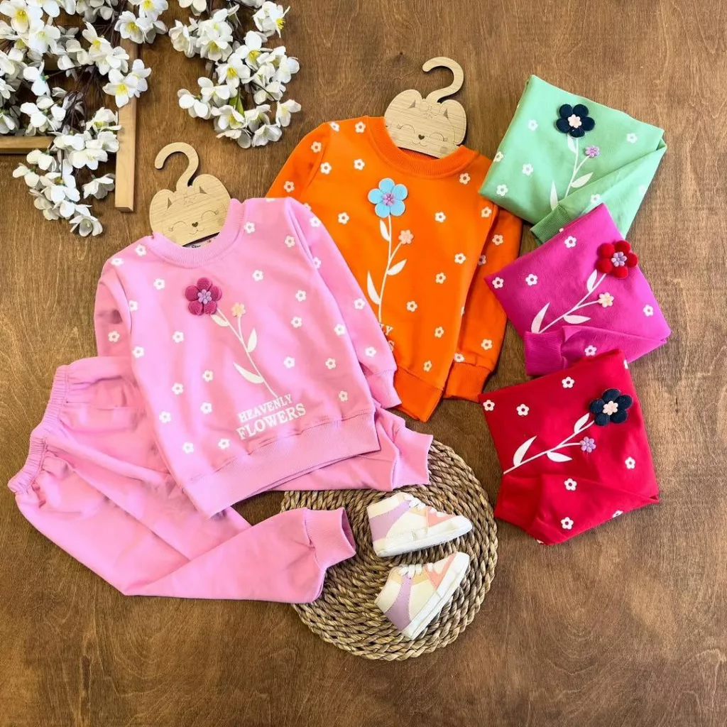 ⁨ ⁨ ⁨ بلوز شلوار تک گل برجسته سایز ۳۵ تا ۴۵ کد ۵۶۳۹