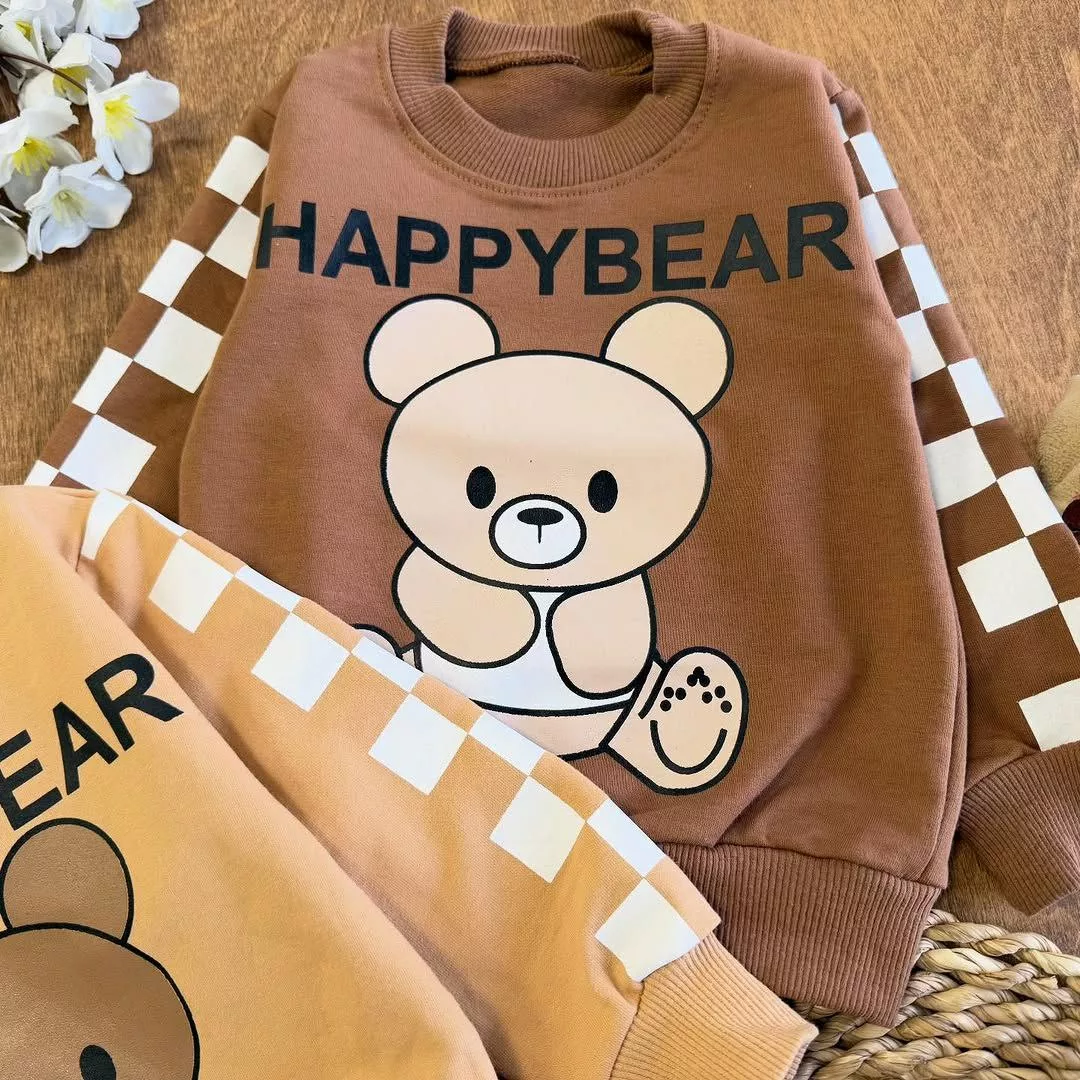 بلوز شلوار خرس آستین شطرنجی سایز ۳۵ تا ۴۵ کد ۵۶۴۰