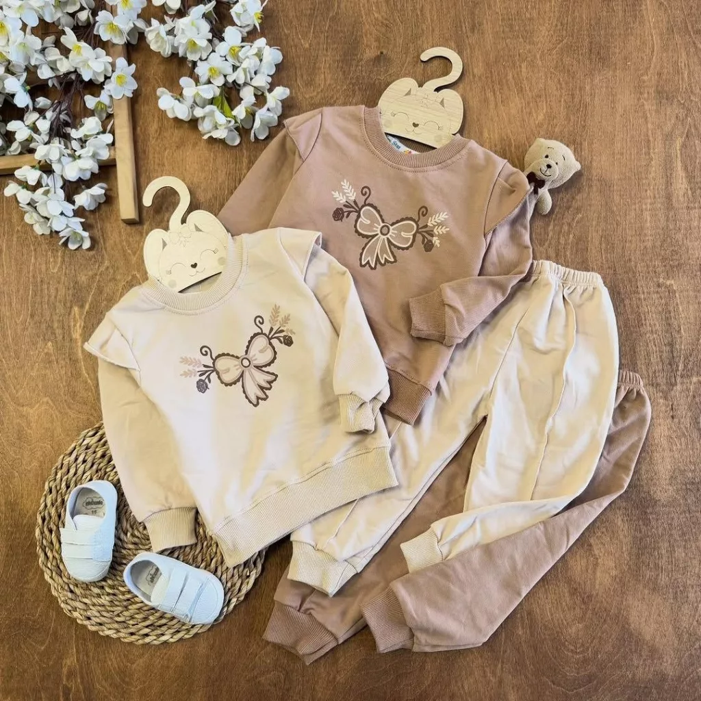 بلوز شلوار پاپیون چین دار NS سایز ۳۵ تا ۴۵ کد ۵۶۴۱