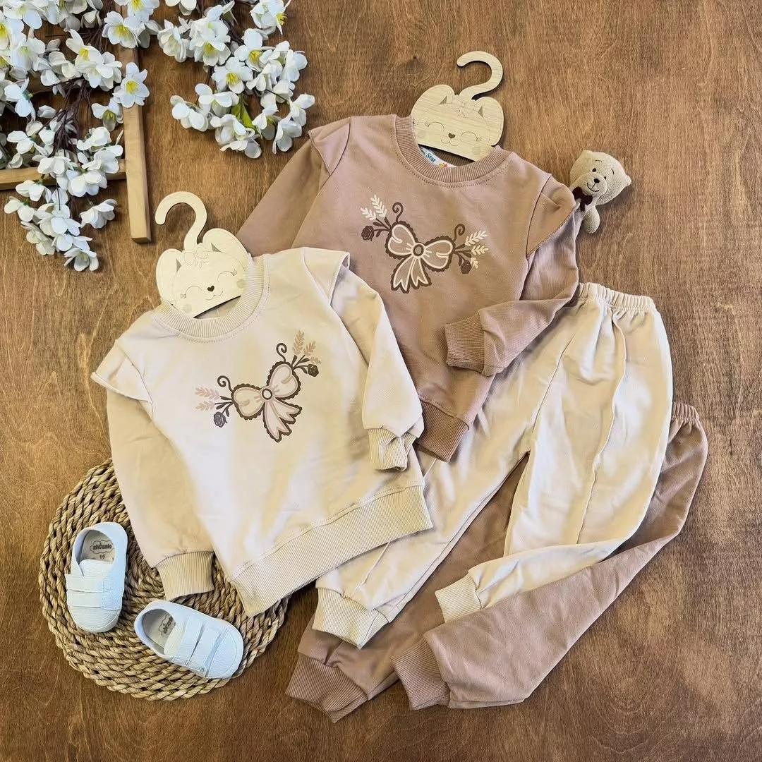 بلوز شلوار پاپیون چین دار NS سایز ۳۵ تا ۴۵ کد ۵۶۴۱